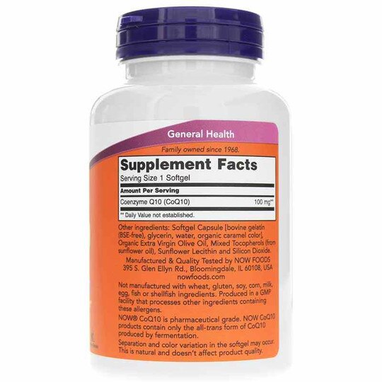 CoQ10 100 Mg Softgels, NOW